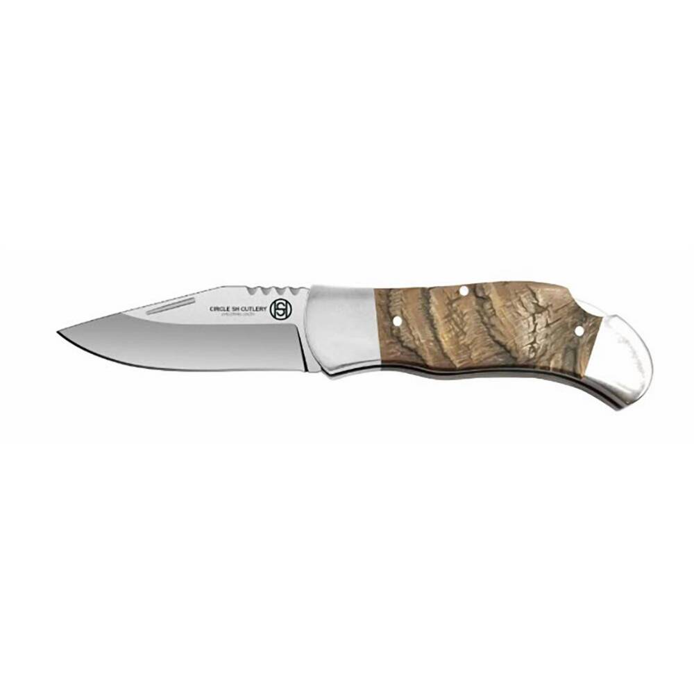 NEW WESTERN F.A.S.H.I.O.N blade ram horn handle 4" pocket knife in brown/silver